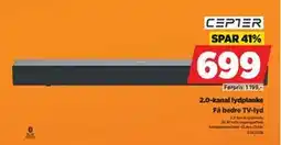 POWER 2.0-kanal lydplanke, NOK 699 tilbud