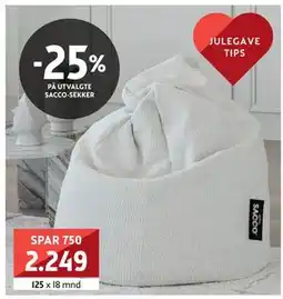 Bohus 25% PÅ UTVALGTE SACCO-SEKKER tilbud