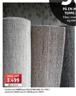 Bohus LINDE teppe 160x230, NOK 3499 tilbud