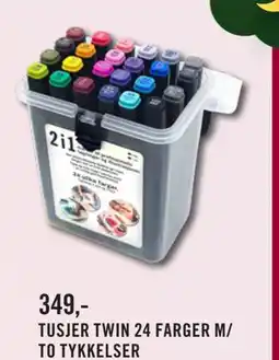 Ark Bokhandel TUSJER TWIN 24 FARGER M/ TO TYKKELSER, NOK 349 tilbud