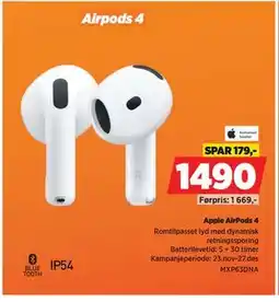 POWER Apple AirPods 4., NOK 1490 tilbud