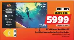 POWER 55 4K Smart Ambilight TV, NOK 5999 tilbud