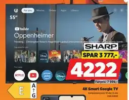 POWER 4K Smart Google TV, NOK 4222 tilbud