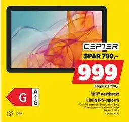 POWER 10,1 nettbrett, NOK 999 tilbud