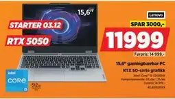 POWER 15,6 gamingbærbar PC, NOK 11999 tilbud