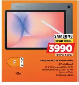 POWER Galaxy Tab S10 Lite Wi-Fi nettbrett, NOK 3990 tilbud