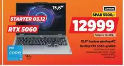 POWER 15,6 bærbar gaming-PC, NOK 12999 tilbud