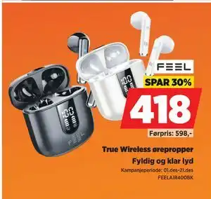 POWER True Wireless ørepropper, NOK 418 tilbud
