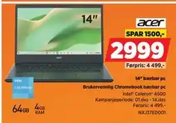 POWER 14 bærbar pc, NOK 2999 tilbud