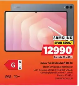 POWER Galaxy Tab S11 Ultra Wi-Fi 256 GB, NOK 12990 tilbud