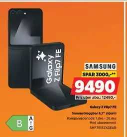 POWER Galaxy Z Flip7 FE, NOK 9490 tilbud