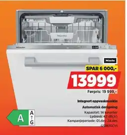 POWER Integrert oppvaskmaskin, NOK 13999 tilbud