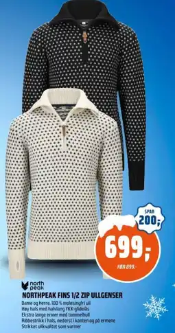 Coop Obs Northpeak fins 1/2 zip ullgenser tilbud