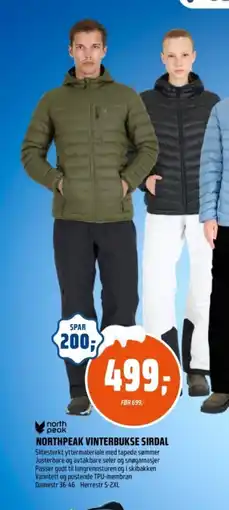 Coop Obs Northpeak vinterbukse sirdal tilbud