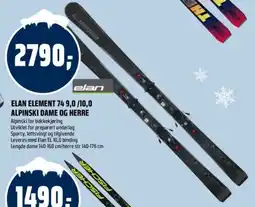 Coop Obs Elan element 74 9,0/10,0 alpinski dame og herre tilbud