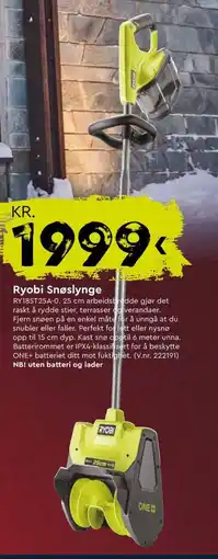 Mekk Ryobi snøslynge tilbud