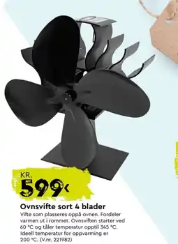 Mekk Ovnsvifte sort 4 blader tilbud