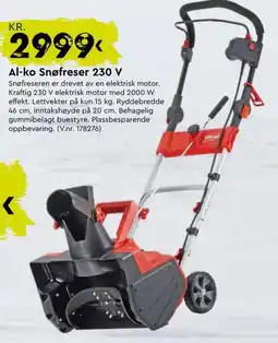 Mekk Al-ko Snøfreser 230 V tilbud