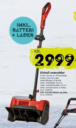 Mekk Einhell snørydder tilbud