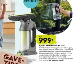 Mekk Ryobi Vindusvasker 18 V tilbud