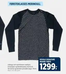 Sport 1 DEVOLD SIGNATURE MERINO TRØYE tilbud