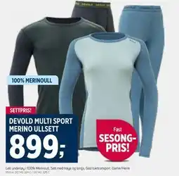 Sport 1 DEVOLD MULTI SPORT MERINO ULLSETT tilbud