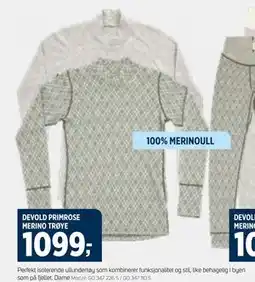 Sport 1 DEVOLD PRIMROSE MERINO TRØYE tilbud