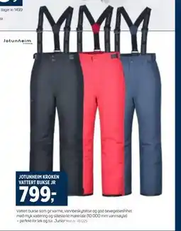 Sport 1 JOTUNHEIM KROKEN VATTERT BUKSE JR tilbud