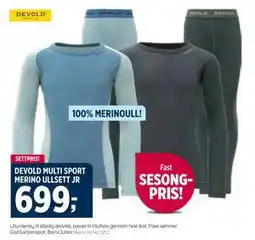 Sport 1 DEVOLD MULTI SPORT MERINO ULLSETT JR tilbud