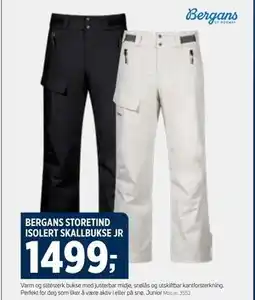 Sport 1 BERGANS STORETIND ISOLERT SKALLBUKSE JR tilbud