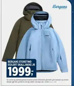 Sport 1 BERGANS STORETIND ISOLERT SKALLJAKKE JR tilbud