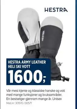 Sport 1 HESTRA ARMY LEATHER HELI SKI VOTT tilbud