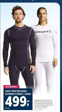 Sport 1 CRAFT NOR PRO WOOL EXTREME X TRØYE / LONGS tilbud