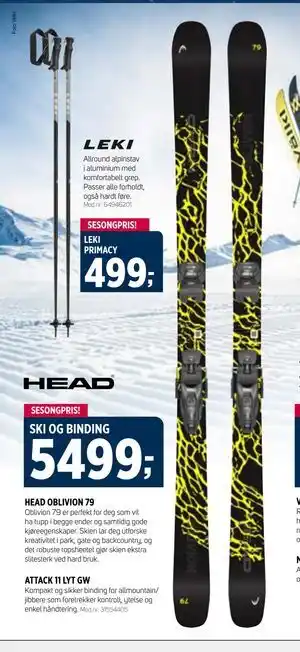 Sport 1 SKI OG BINDING tilbud