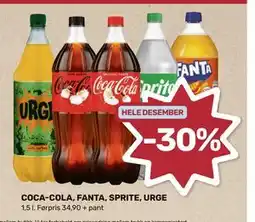 Coop Marked COCA-COLA, FANTA, SPRITE, URGE tilbud