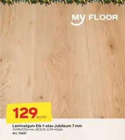 Byggmax Laminatgulv Eik 1-stav Jubileum 7 mm tilbud