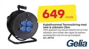 Kabeltrommel Termosikring med lokk & ståstativ 25m