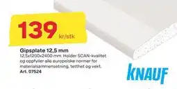 Byggmax Gipsplate 12,5 mm tilbud