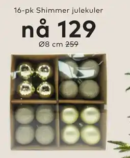 Skeidar 16-pk Shimmer julekuler tilbud