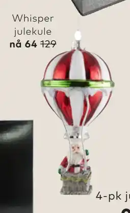 Skeidar Whisper julekule tilbud