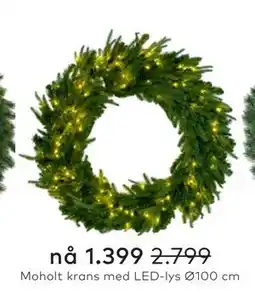 Skeidar Moholt krans med LED-lys Ø100 cm tilbud