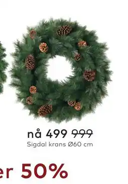 Skeidar Sigdal krans Ø60 cm tilbud