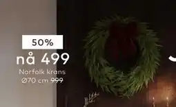 Skeidar Norfolk krans Ø70 cm tilbud