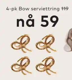 Skeidar 4-pk Bow serviettring tilbud