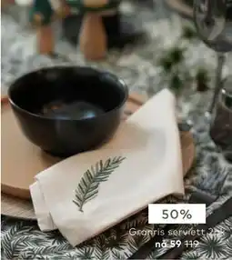 Skeidar Granris serviett 2pk tilbud