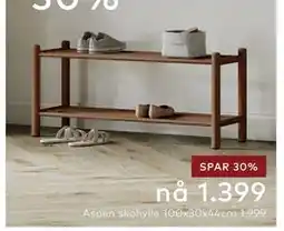 Skeidar Aspen skohylle 100x30x44cm tilbud
