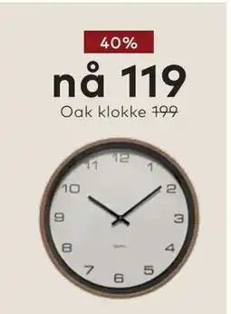 Skeidar Oak klokke tilbud