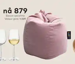 Skeidar Sacco sacolino Velour pink tilbud