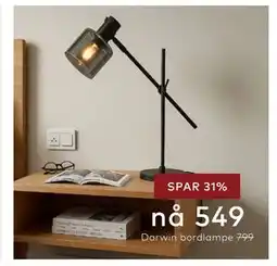 Skeidar Darwin bordlampe tilbud