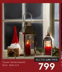 Skeidar Tower lanternesett Sort tilbud